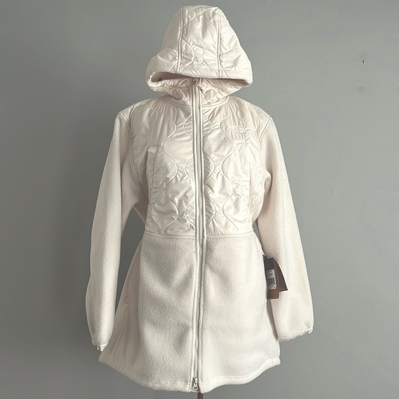 North Face Water Repellent Fleece A-line Parka Coat Jacket Womens XL 10 12 - Picture 12 of 17